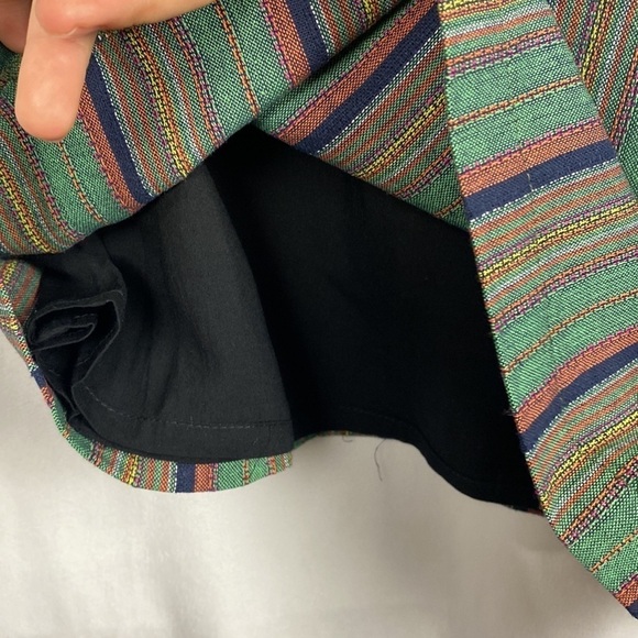 Apricot Multicoloured Striped Colourful Flax Mini Skirt - Size Small - Picture 4 of 12
